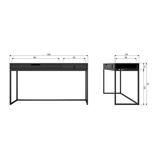 WOOOD bureau Silas - Essen - Blacknight - 75x140x44 - vtwonen shop