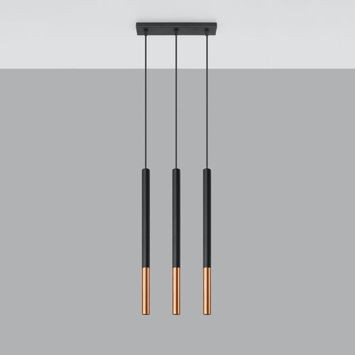 Sollux Lighting Hanglamp MOZAICA 3L zwart/koper - 30x5x90cm
