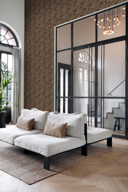 Origin Wallcoverings behang palmbladeren roest bruin - 53 cm x 10.05 m - 347441