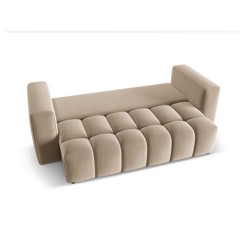 Cosmopolitan Design - Slaapbank met opbergdoos Verona 3-zits, flueel zand - 98x252x85cm