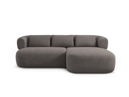 Micadoni rechter hoekbank Jenny 5-zits, boucle grijs - 145x200x73cm