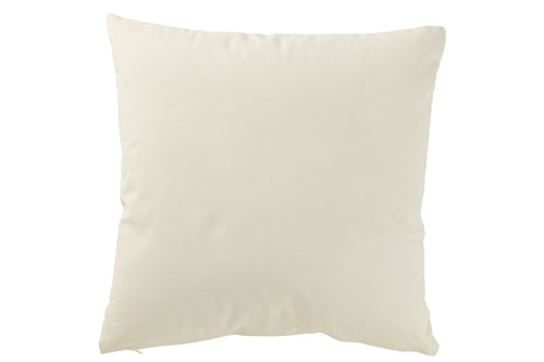 J-Line kussen Muts 'Let's Get Cozy' - katoen - wit/beige