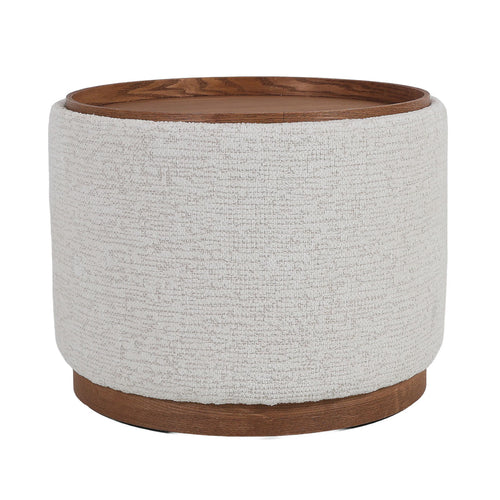 DÉJA Living Salontafel Marcia - Rond Beige/Walnoot - Incl. Opbergruimte - Ø55cm