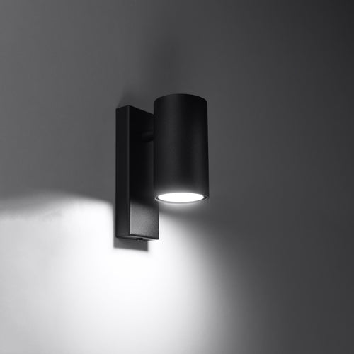 Sollux Lighting Wandlamp UTTI zwart - 6x10x15cm