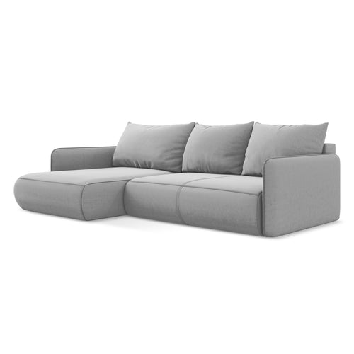LaMiaSofa hoekbank links Palermo - velours - grijs - 240x148x86