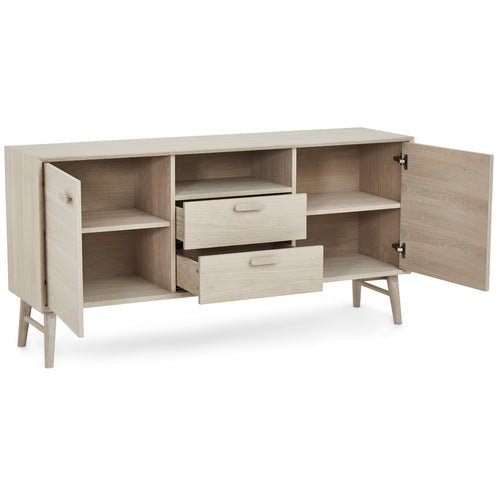 Furnhouse 3-deurs dressoir Porto - Witte olie - MDF, Eikenfineer - 42x160x79