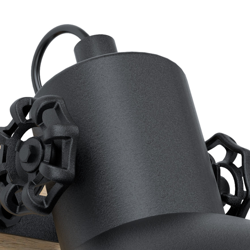 EGLO wandlamp Lubenham - 1 lichts - e27 - zwart, bruin - vtwonen shop