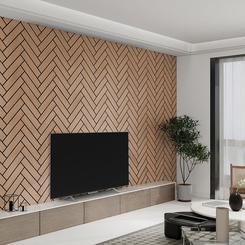 HOME DELUXE - Akoestisch paneel visgraatlook Geolied Eiken 80 x 40 cm