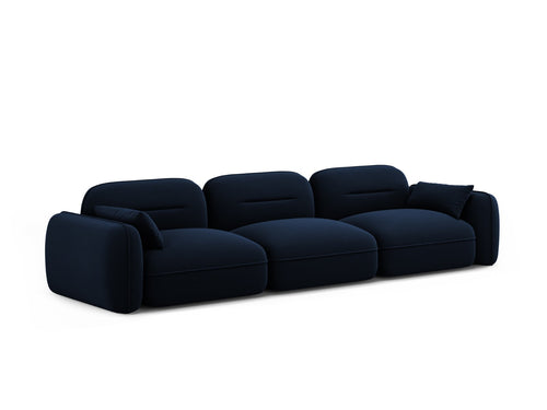 Cosmopolitan Design Modulaire bank Sydney 4-zits, flueel, koningsblauw - 90x320x70cm
