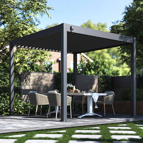 Garden Impressions Pergola bioclimatic tuinpaviljoen 300x300xH255 cm - antraciet