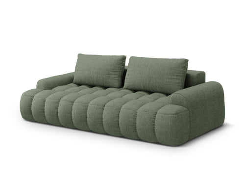 Cosmopolitan Design Slaapbank met opbergdoos Linz 4-zits, structurele stof donker olijfgroen - 100x250x84cm