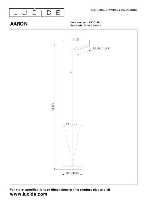 Lucide leeslamp AARON - Geïntegreerde LED - Chroom - vtwonen shop