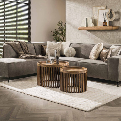 Giga Meubel Salontafel Tweak - Naturel Hout - Set van 2 - 65x65x40cm - vtwonen shop