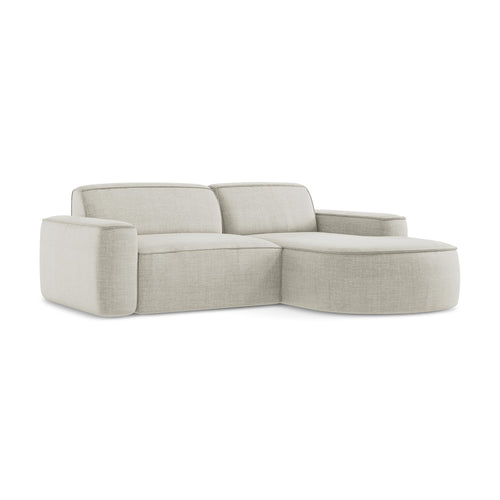 LaMiaSofa hoekbank rechts Melissa - textuurstof - lichtbeige - 224x166x70