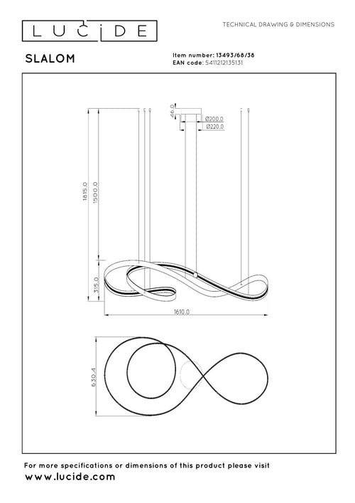 Lucide hanglamp SLALOM - Geïntegreerde LED - Beige - vtwonen shop