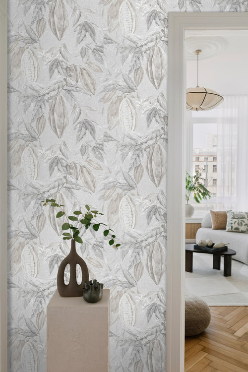 Sanders & Sanders behang bladeren grijs - 53 cm x 10 m - 640216 - vtwonen shop