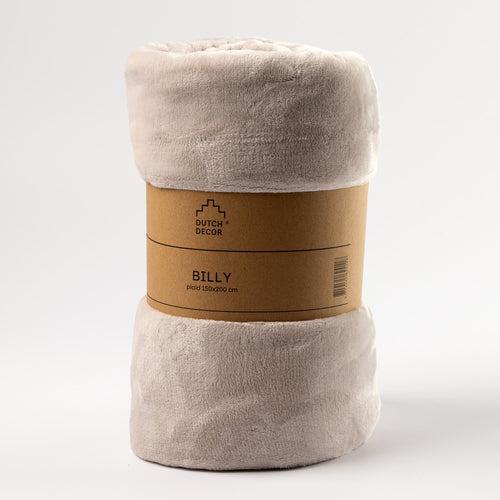 BILLY - plaid 150x200 cm - flannel fleece - gerecycled - Pumice Stone - beige