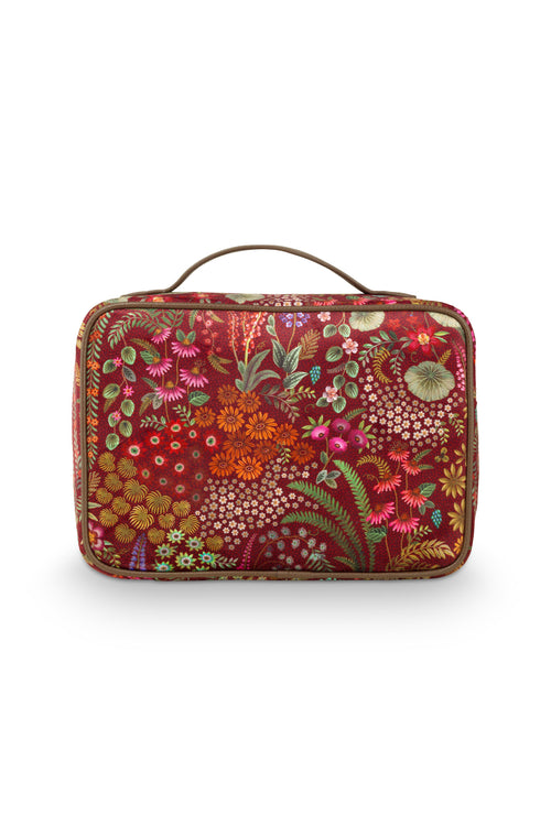 Pip Studio Casey Beauty Case - Querida Velvet - Red - 27x10x19cm - vtwonen shop