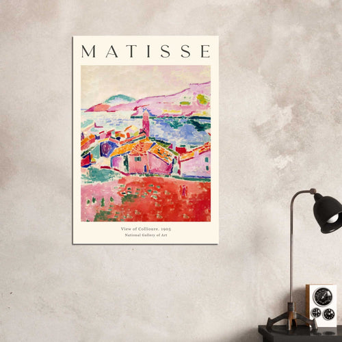 Artfulprints Poster met Lijst Matisse - View of Collioure 1905   - A4 21x29.7 cm - Meerkleurig