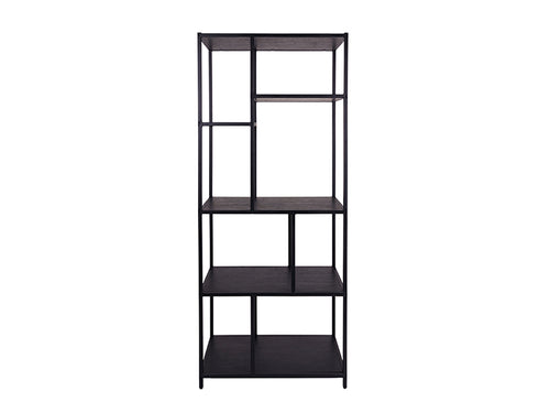 MaximaVida industriële wandkast Chicago 80 x 45 x 190 cm zwart - 150 kg draagkracht - vtwonen shop