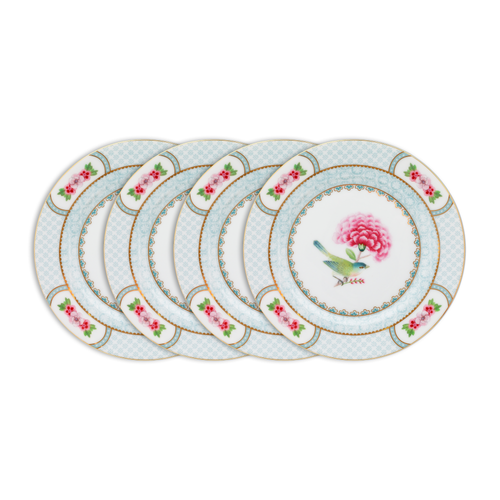 Pip Studio Blushing Birds Gebaksbordjes - Servies - Set van 4 borden - Wit - 17cm - vtwonen shop