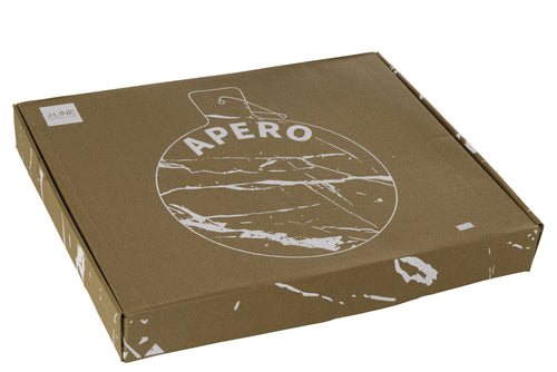 J-Line snijplank Rond Apero Marmer - steen - wit - vtwonen shop