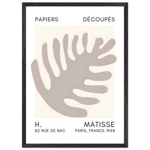 Artfulprints Poster met Lijst Matisse – Coral bloom grey   - 50x70 cm - Grijs