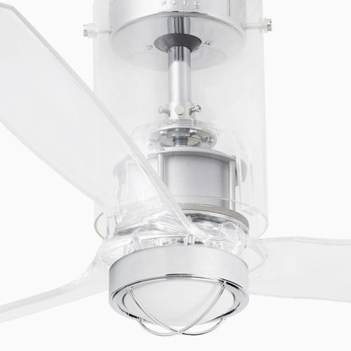 Faro MINI TUBE LED transparante plafondventilator met DC-motor, 3000K
