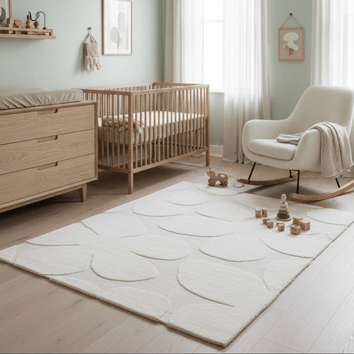 AFK Living vloerkleed Blossom - reliëfeffect - wit - 160x230 cm
