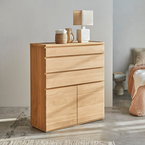 Tikamoon Hoge commode in massief teak - Naturel - vtwonen shop