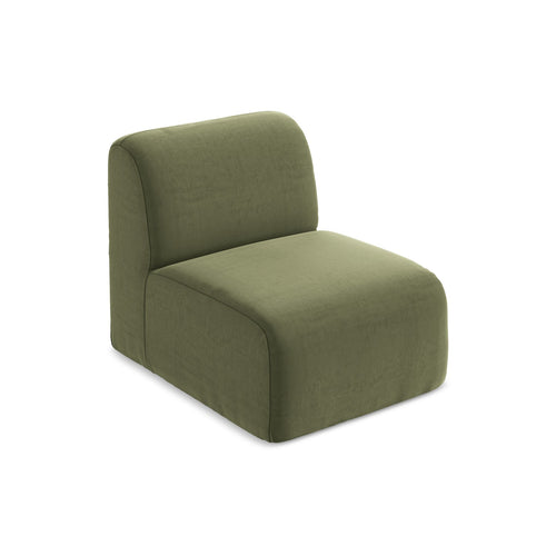 LaMiaSofa Bankmodule midden Cervo - velours - olijf - 70x94x75