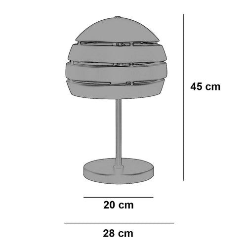 Freelight tafellamp Djarin - 1 lichts - 28  x 45   cm - zwart goud