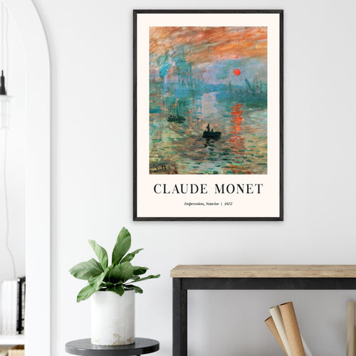 Artfulprints Poster met Lijst Claude Monet - Impression sunrise   - 50x70 cm - Meerkleurig