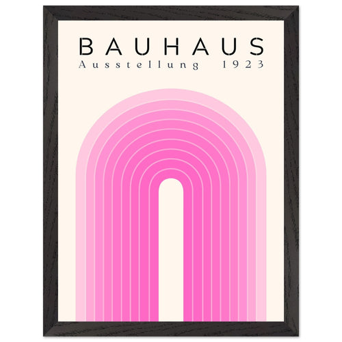 Artfulprints Poster met Lijst Bauhaus - Pink rainbow   - 30x40 cm - Roze