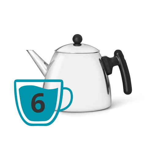 Dubbelwandige Theepot Duet Classic 1,2 L, zwart beslag Dubbelwandige Theepot Duet Classic 1,2 L, zwart beslag