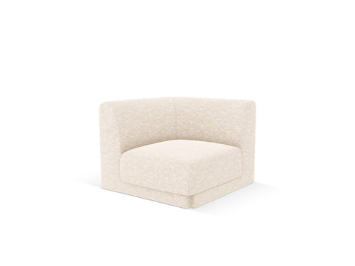 Micadoni Hoekmodule Miley structurele stof ivoor - 90x90x70cm