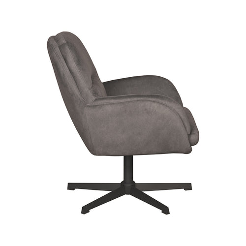 LABEL51 Fauteuil Moss - Antraciet Stof - Draaibaar