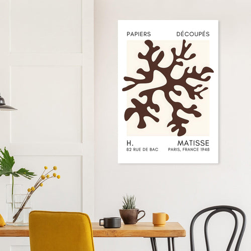 Artfulprints  Matisse – Dreamy coral flower brown   poster 70x100 cm