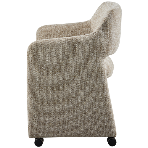 WOOOD eetkamerstoel met wieltjes Lyric - Polyester - Greige - 79x59x58 - vtwonen shop