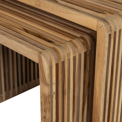 WOOOD bijzettafels Jasmijn - Recycled Teak - Naturel - Set van 2 - vtwonen shop