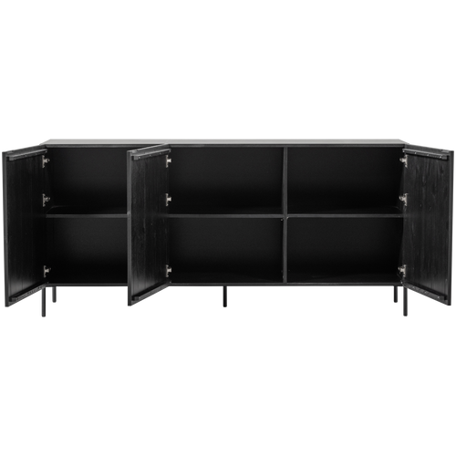 WOOOD dressoir Grand Gravure - Grenen - Zwart - 85x180x46 - vtwonen shop