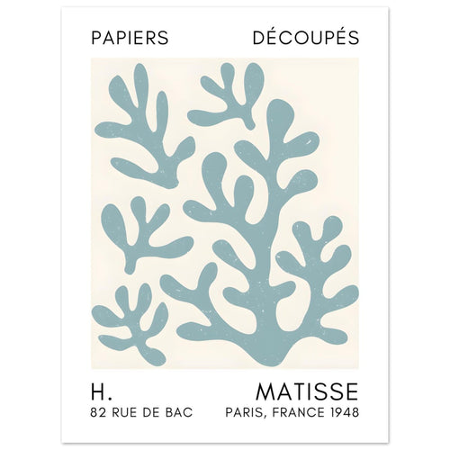 Artfulprints  Matisse – Coral shadows turquoise   poster 30x40 cm - vtwonen shop