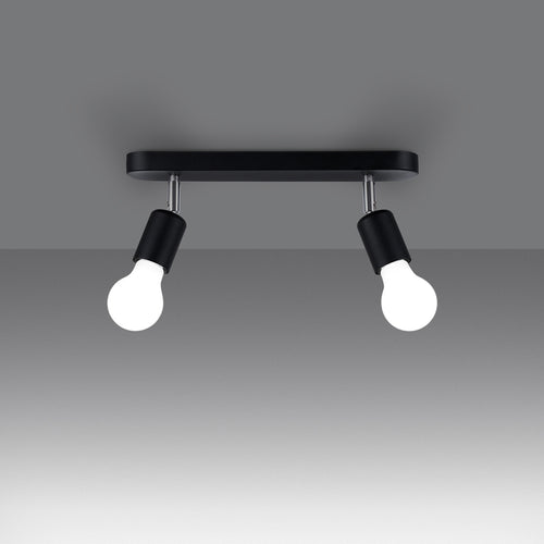 Sollux Lighting Plafondlamp FORNES 2 zwart - 33x6x13,5cm