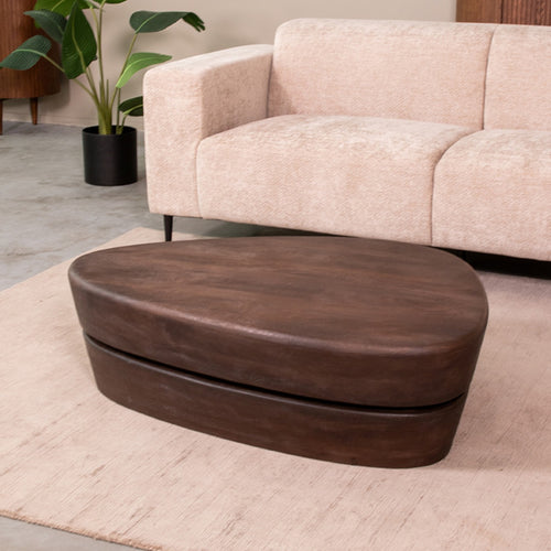 LABEL51 Salontafel Javi - Donkerbruin Mangohout - 110x80x32cm