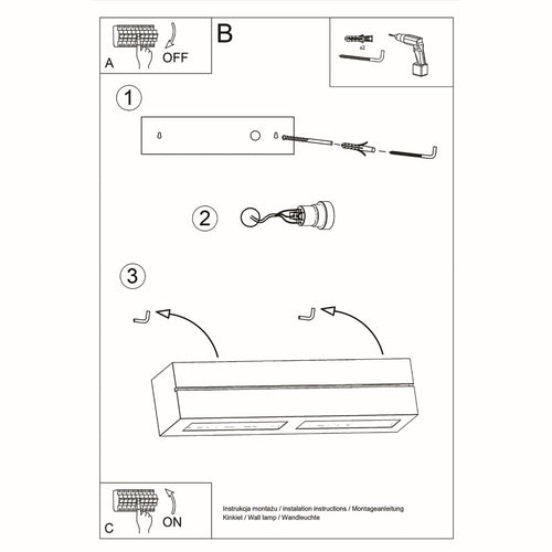 Sollux Lighting Wandlamp keramiek VEGA LINE - 32,5x9,5x9,5cm