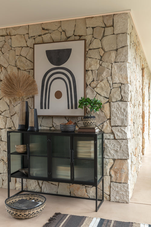 J-Line vaas Maria Lang - keramiek - zwart - small - 29 cm hoog