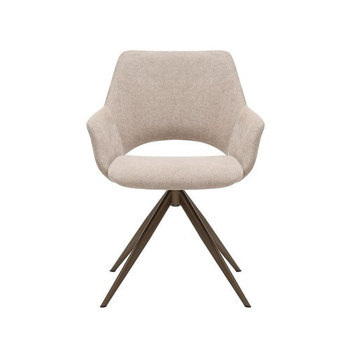 StarFurn Eetkamerstoel Daisy - Beige Stof - Draaibaar - vtwonen shop