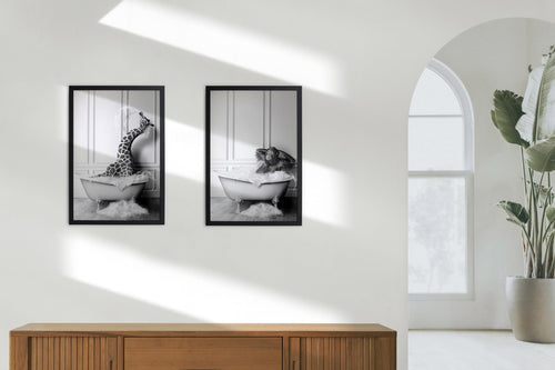 Zwarte lijst met kader 40x30 giraf bad - vtwonen shop