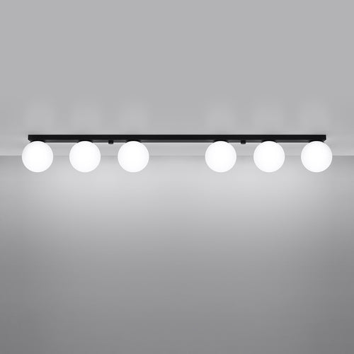 Sollux Lighting Plafondlamp YOLI 6 zwart - 120x12x14,5cm