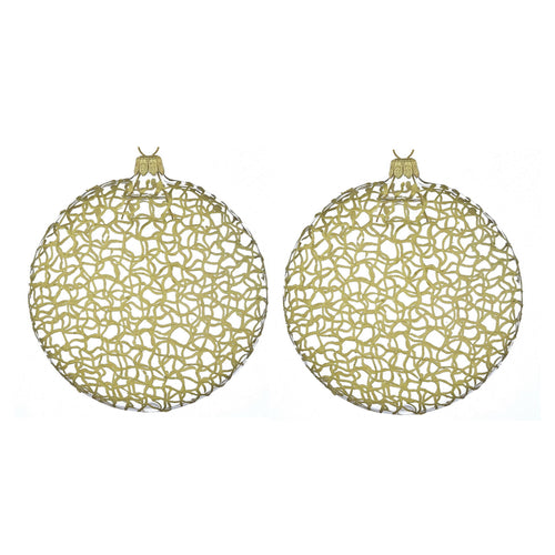 Dagmara kerstbal – medaillonvorm – goudkleurig – set van 2 - vtwonen shop